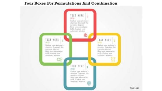 Business Diagram Four Boxes For Permutations And Combination Presentation Template Business Diagram Four Boxes For Permutations And Combination Presentation Template