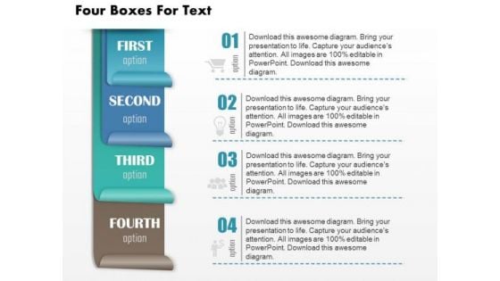 Business Diagram Four Boxes For Text Presentation Template