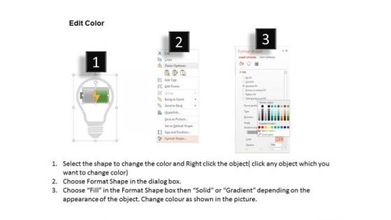 Business Diagram Four Bulbs And Battery Icons Presentation Template