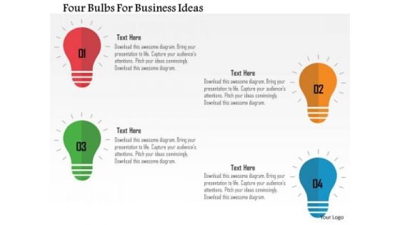 Business Diagram Four Bulbs For Business Ideas Presentation Template