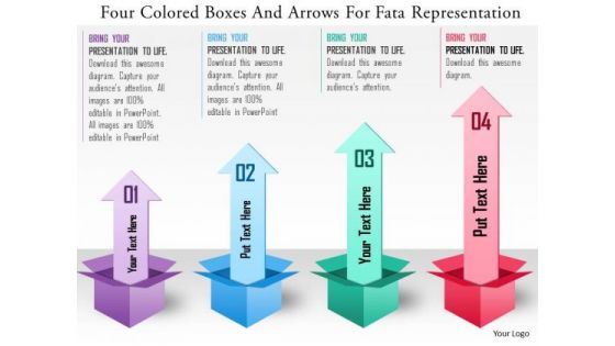 Business Diagram Four Colored Boxes And Arrows For Data Representation Presentation Template Business Diagram Four Colored Boxes And Arrows For Data Representation Presentation Template