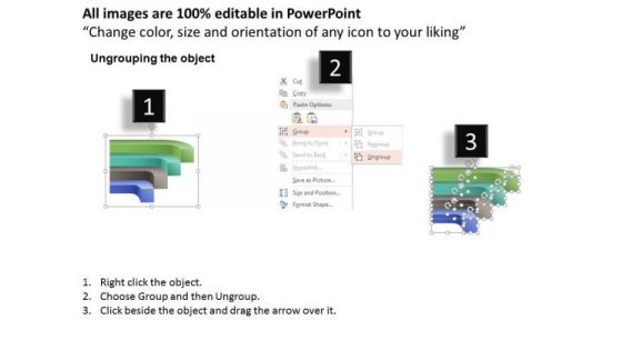 Business Diagram Four Colored Step Process With Text Representation PowerPoint Template