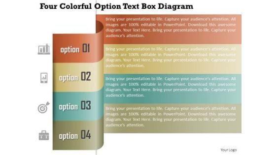 Business Diagram Four Colorful Option Text Box Diagram Presentation Template