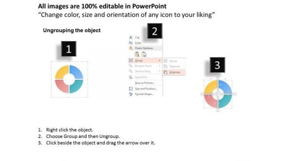 Business Diagram Four Icons With Circle Diagram Presentation Template