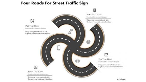 Business Diagram Four Roads For Street Traffic Sign Presentation Template Business Diagram Four Roads For Street Traffic Sign Presentation Template