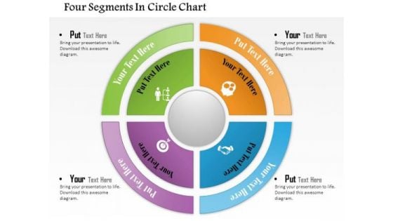 Business Diagram Four Segments In Circle Chart Presentation Template