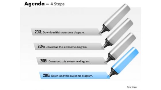 Business Diagram Four Staged Agenda Strategy Diagram