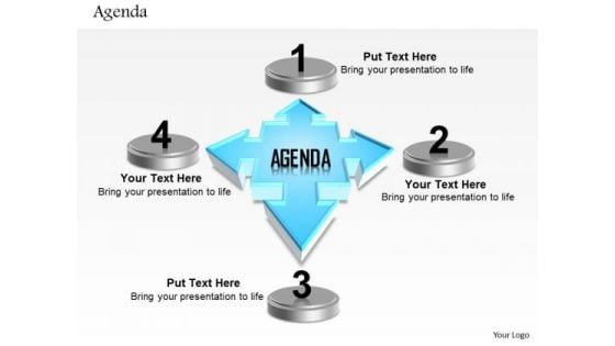 Business Diagram Four Staged Agenda With Text Boxes Presentation Template