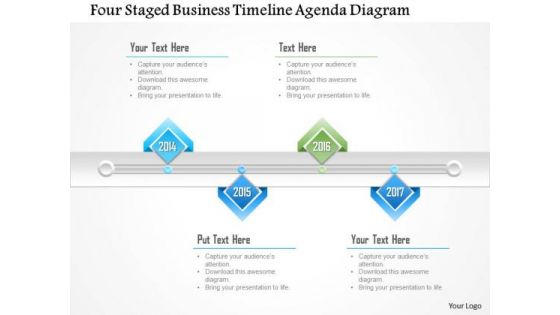 Business Diagram Four Staged Business Timeline Agenda Diagram Presentation Template