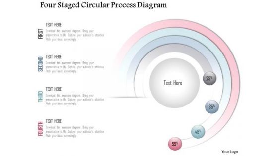 Business Diagram Four Staged Circular Process Diagram Presentation Template