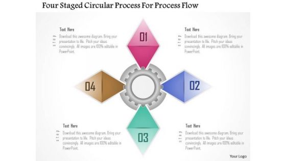 Business Diagram Four Staged Circular Process For Process Flow Presentation Template