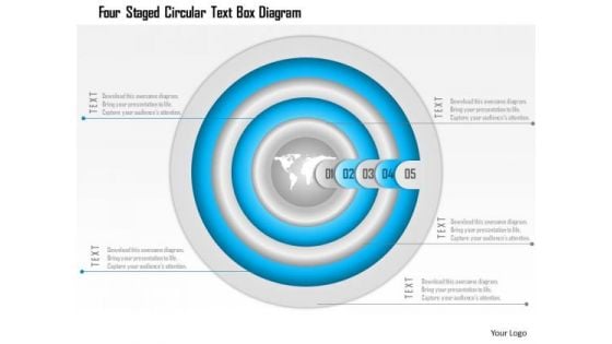 Business Diagram Four Staged Circular Text Box Diagram Presentation Template