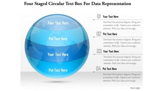 Business Diagram Four Staged Circular Text Box For Data Representation Presentation Template