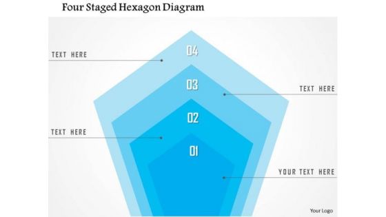 Business Diagram Four Staged Hexagon Diagram Presentation Template