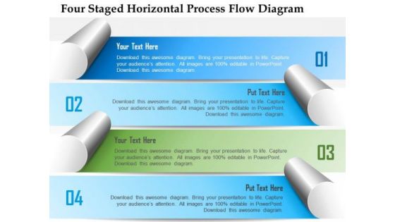 Business Diagram Four Staged Horizontal Process Flow Diagram Presentation Template