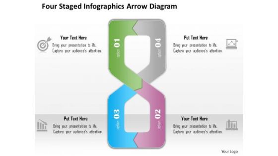 Business Diagram Four Staged Infographics Arrow Diagram Presentation Template