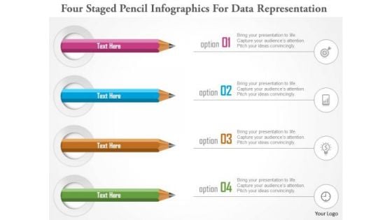 Business Diagram Four Staged Pencil Infographics For Data Representation PowerPoint Template