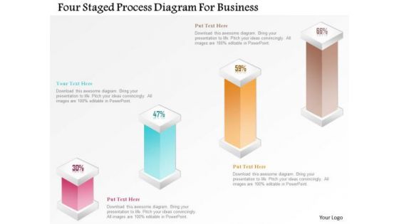Business Diagram Four Staged Process Diagram For Business PowerPoint Template