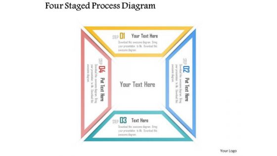 Business Diagram Four Staged Process Diagram Presentation Template