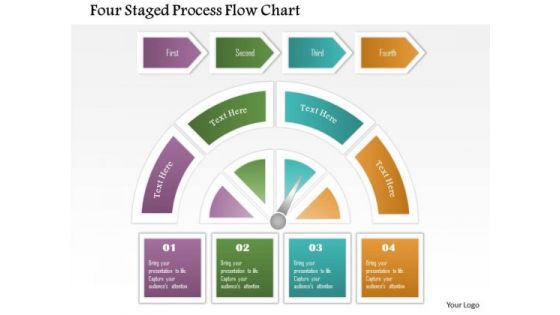 Business Diagram Four Staged Process Flow Chart Presentation Template