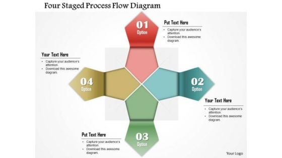 Business Diagram Four Staged Process Flow Diagram PowerPoint Template