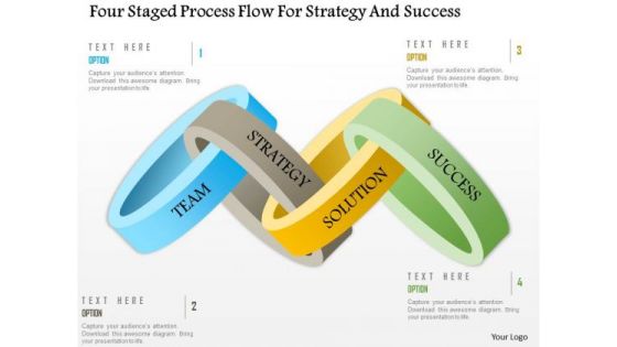 Business Diagram Four Staged Process Flow For Strategy And Success PowerPoint Template