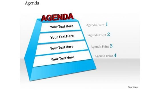 Business Diagram Four Staged Pyramid To For Agenda Presentation Template