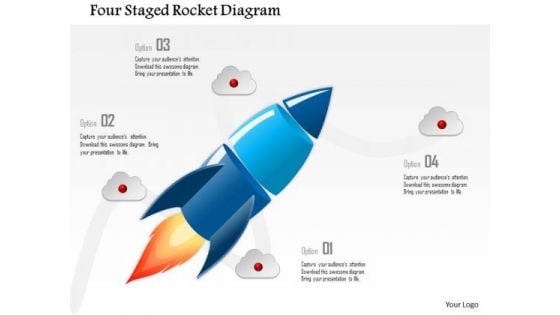 Business Diagram Four Staged Rocket Diagram Presentation Template