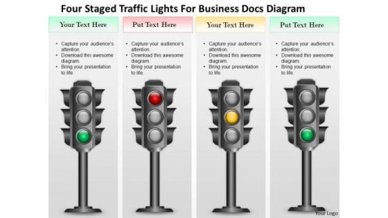 Business Diagram Four Staged Traffic Lights For Business Docs Diagram Presentation Template