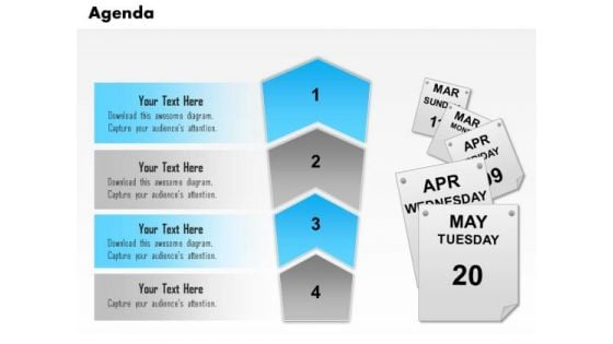 Business Diagram Four Staged Vertical Process Agenda Diagram Presentation Template