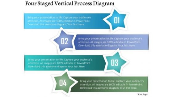 Business Diagram Four Staged Vertical Process Diagram Presentation Template