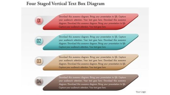Business Diagram Four Staged Vertical Text Box Diagram Presentation Template