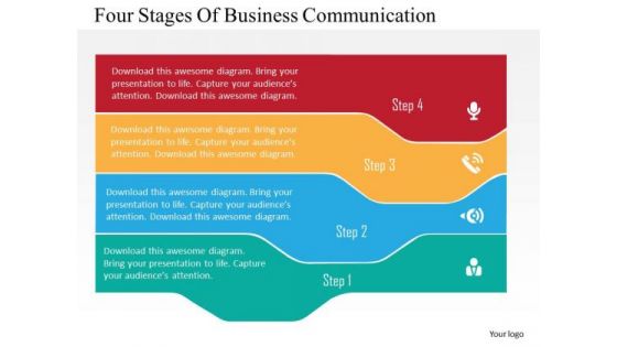 Business Diagram Four Stages Of Business Communication Presentation Template