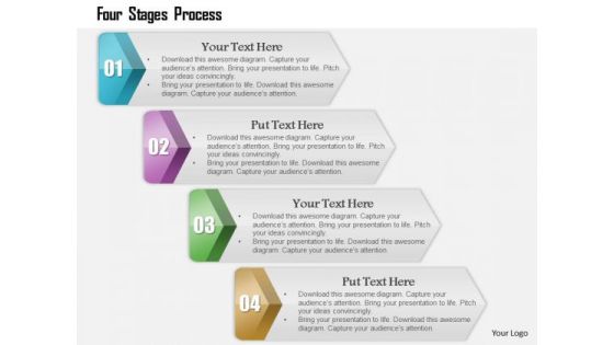 Business Diagram Four Stages Process Presentation Template