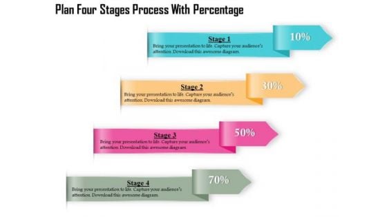 Business Diagram Four Stages Process With Percentage Presentation Template