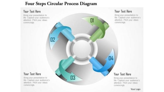 Business Diagram Four Steps Circular Process Diagram Presentation Template