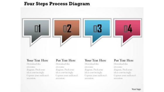 Business Diagram Four Steps Process Diagram Presentation Template