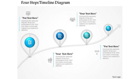 Business Diagram Four Steps Timeline Diagram Presentation Template