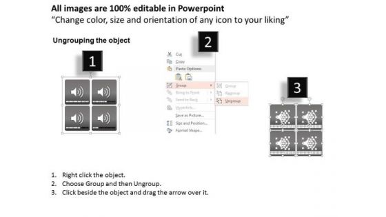 Business Diagram Four Steps Volume Icons Presentation Template