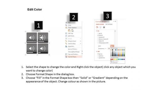 Business Diagram Four Steps Volume Icons Presentation Template