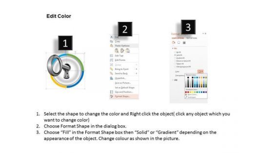 Business Diagram Four Steps With Icons Around Keyhole Presentation Template