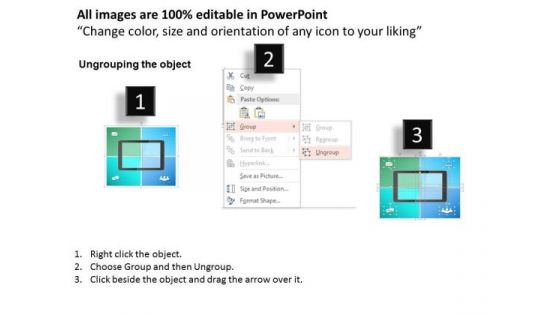 Business Diagram Four Text Boxes Diagram With Business Icons Presentation Template