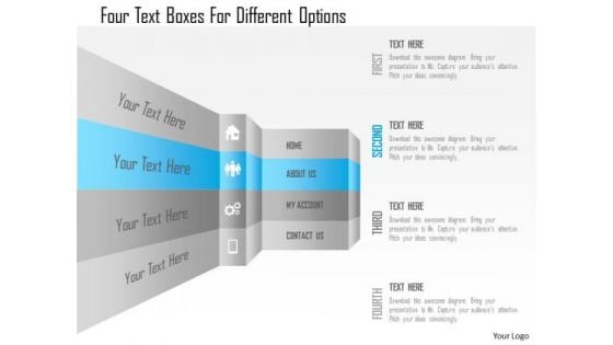 Business Diagram Four Text Boxes For Different Options Presentation Template