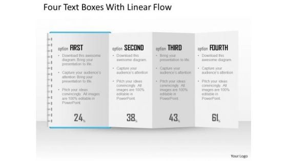 Business Diagram Four Text Boxes With Linear Flow Presentation Template Business Diagram Four Text Boxes With Linear Flow Presentation Template