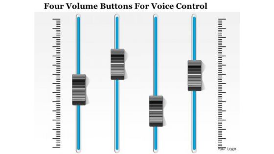 Business Diagram Four Volume Buttons For Voice Control Presentation Template
