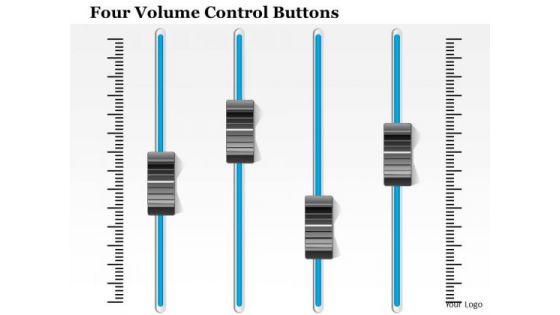 Business Diagram Four Volume Control Buttons Presentation Template