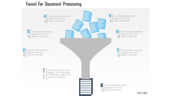 Business Diagram Funnel For Document Processing Presentation Template