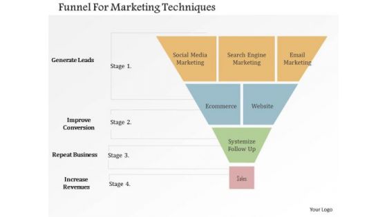 Business Diagram Funnel For Marketing Techniques Presentation Template
