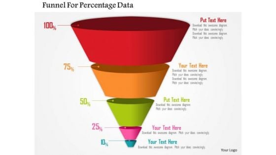 Business Diagram Funnel For Percentage Data Presentation Template