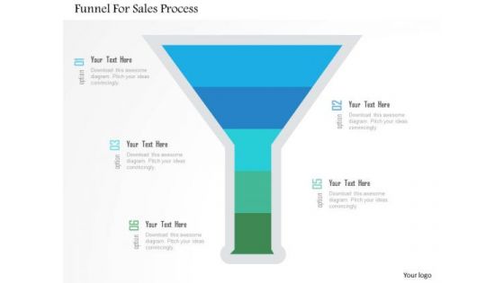 Business Diagram Funnel For Sales Process Presentation Template
